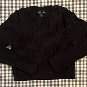 Forever 21 Women's Black Ribbed Crewneck Sweater